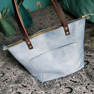 Portland Leather Goods Medium Zip tote in Indigo
